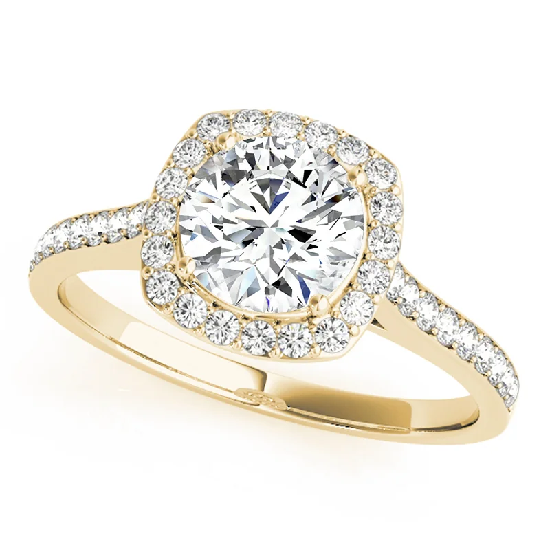 Engagement Rings with a Hidden Heart - Shaped CutoutAuriya 14k-Yellow Gold Lab Grown Round Diamond Halo Engagement Ring 0.50 to 5.00 ct. tw. (F-G VS)