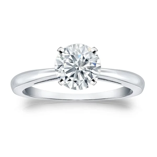 Engagement Rings with a Hidden Heart - Shaped CutoutAuriya Platinum 3/4ctw Round Solitaire Diamond Engagement Ring Certified