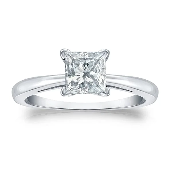 Engagement Rings with a Pavé - Set Infinity SymbolAuriya Platinum Certified 1.75-Carat TDW Princess-Cut Solitaire Diamond Engagement Ring