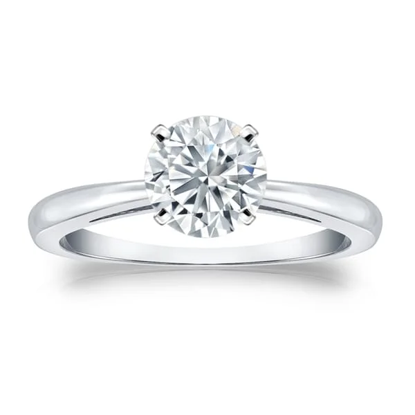 Engagement Rings with a Hidden Halo and Pavé - Set BandAuriya Platinum GIA Certified 1.75 carat TW Round Solitaire Diamond Engagement Ring