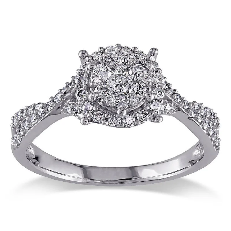 Platinum Engagement Rings with Milgrain EdgesMiadora 1/2 CT Diamond TW Fashion Ring 10k White Gold GH I2;I3