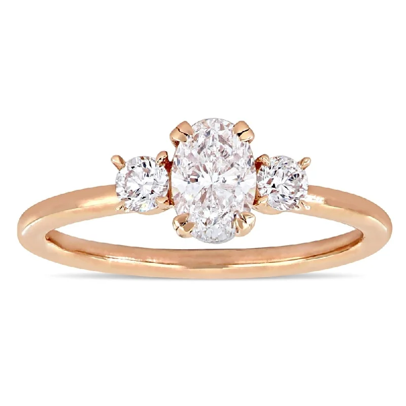 Rose - Cut Diamond Engagement Rings with a Rustic CharmMiadora 14k Rose Gold 1ct TDW Diamond 3-Stone Engagement Ring