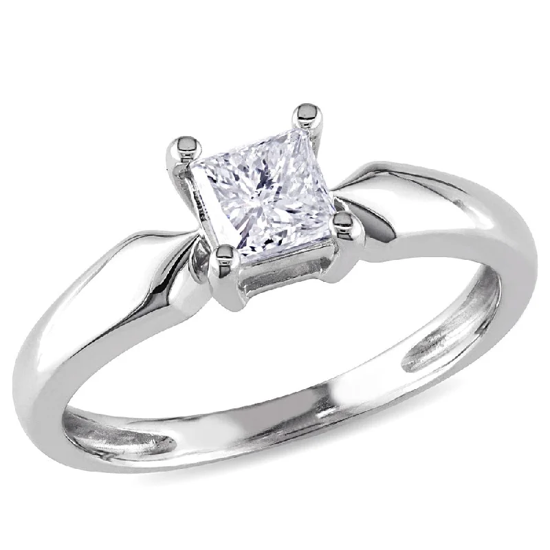 Engagement Rings with a Floral - Inspired Prong SettingMiadora 14k White Gold 1/2ct TDW Diamond Solitaire Ring (J-K, I2-I3)