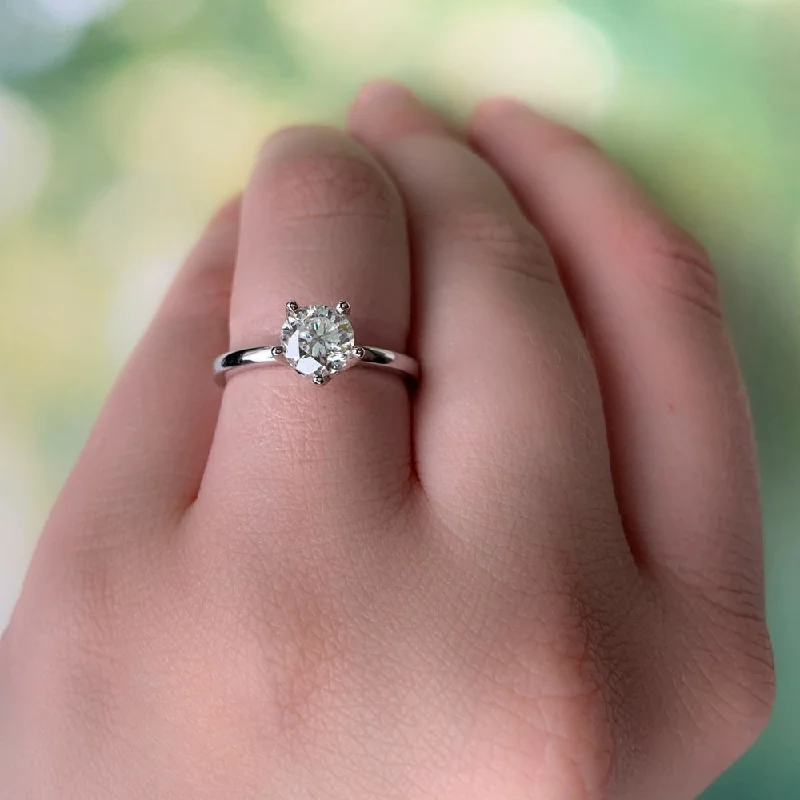 Custom - Engraved Engagement Rings with a Special MessageMiadora 14k White Gold 1ct TDW Diamond 5-Prong Solitaire Engagement Ring