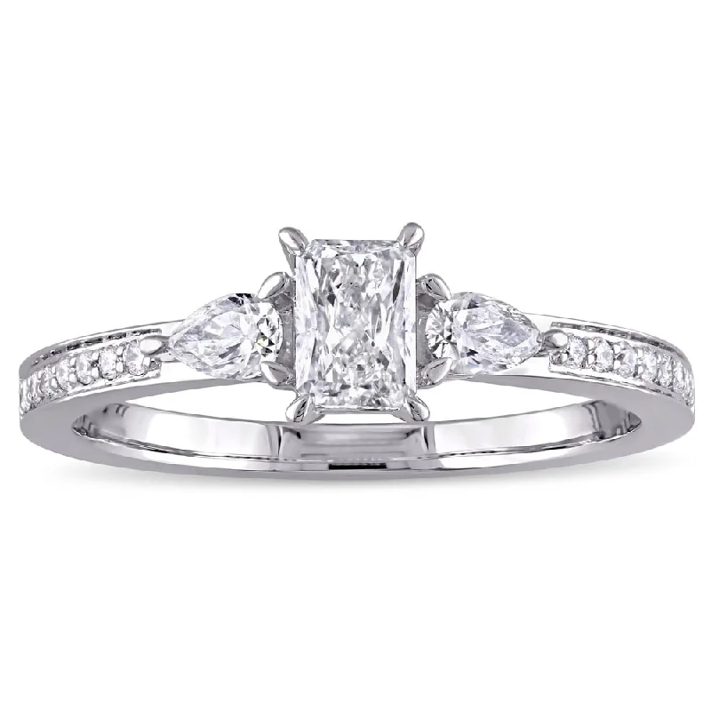 Engagement Rings with a Triple - Row Diamond BandMiadora 14k White Gold 5/8ct TDW Multi-Cut Diamond Engagement Ring