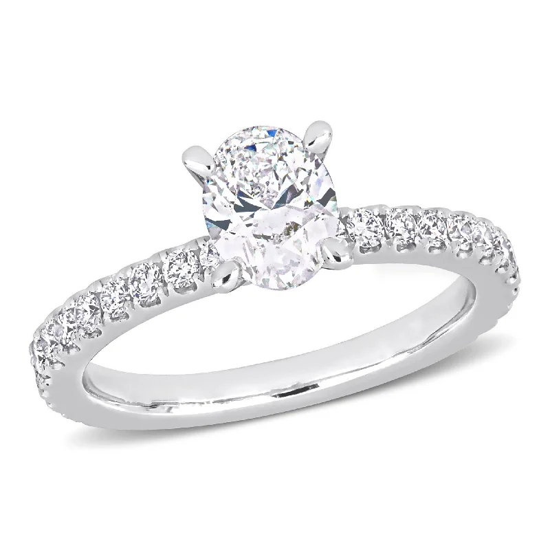 Engagement Rings with a Floral - Inspired Prong SettingMiadora 18k White Gold 1 3/5ct TDW Diamond Solitaire Engagement Ring