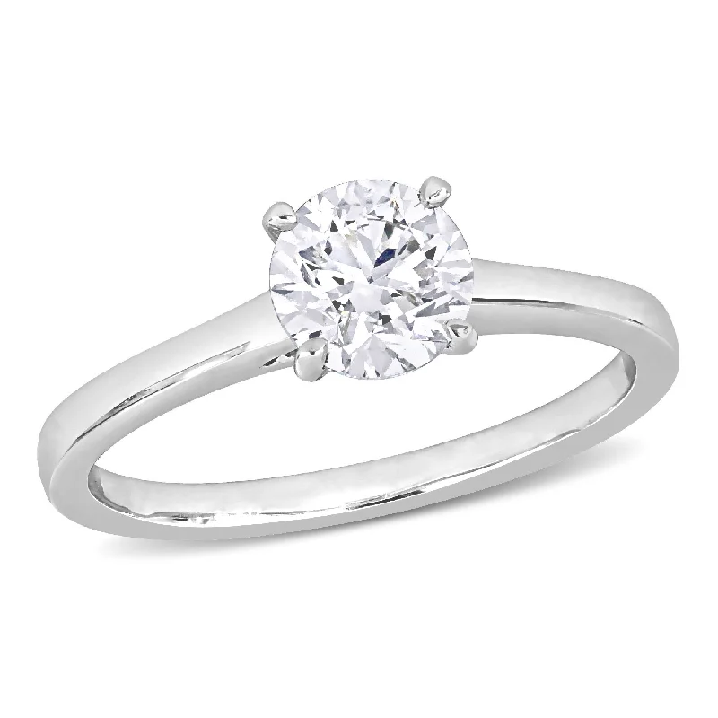 Vintage - Style Engagement Rings with Intricate ScrollworkMiadora 1ct TDW Round-cut Certified Diamond Solitaire Engagement Ring in Platinum (GIA)