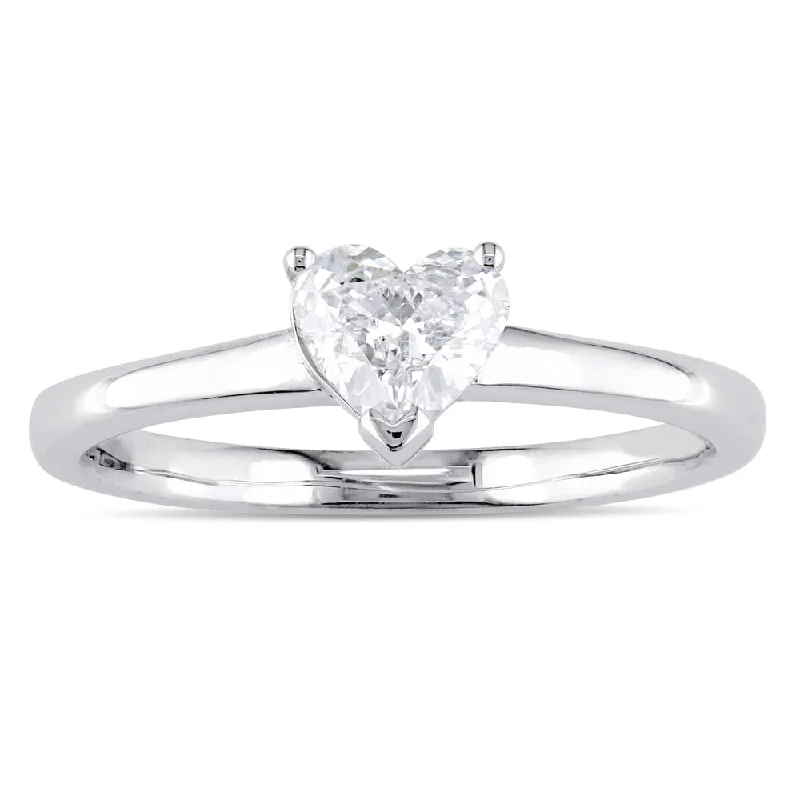 Engagement Rings with a Cathedral - Style Basket SettingMiadora Signature Collection 14k White Gold 1/2ct TDW Heart-Cut Diamond Solitaire Engagement Ring