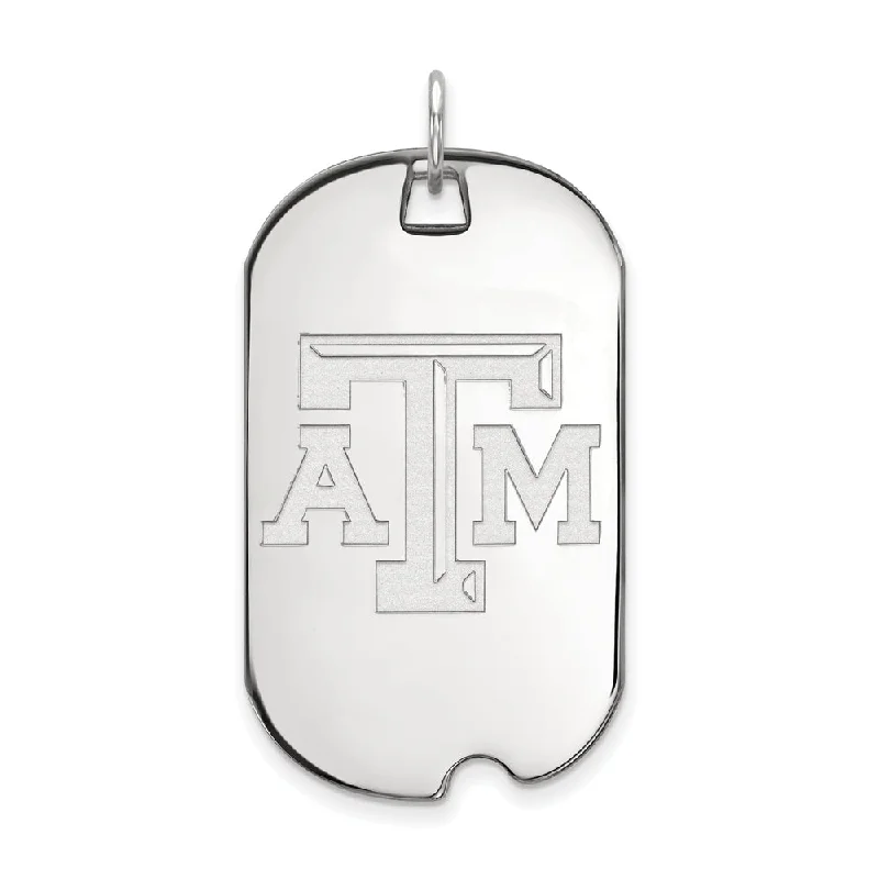 Bone - Carved Pendants with Tribal - Inspired Symbols10k White Gold Texas A&M U. Large Dog Tag Pendant