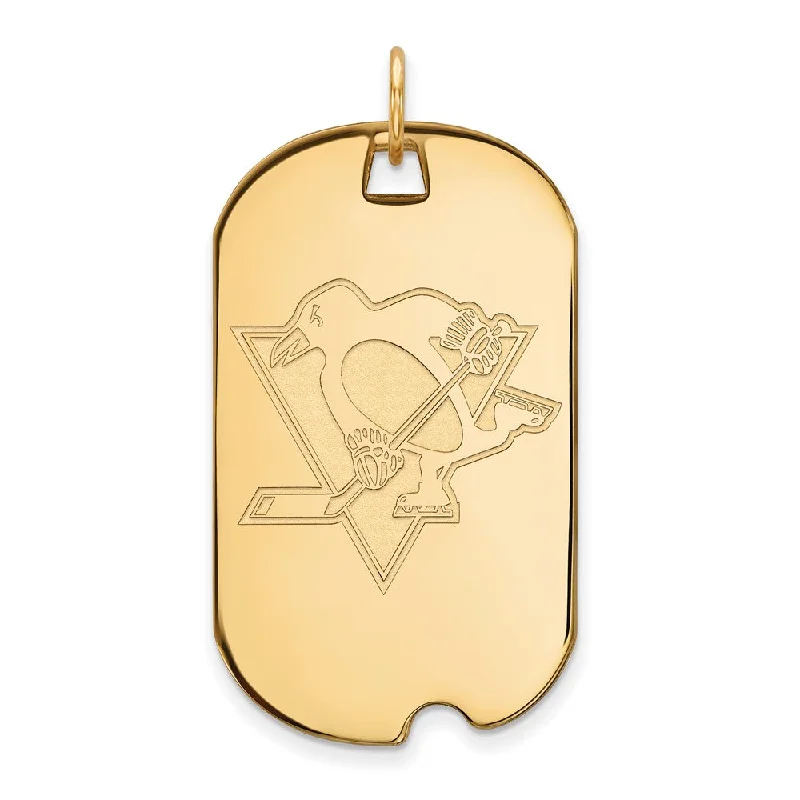 Bone - Carved Pendants with Tribal - Inspired Symbols10k Yellow Gold NHL Pittsburgh Penguins Large Dog Tag Pendant