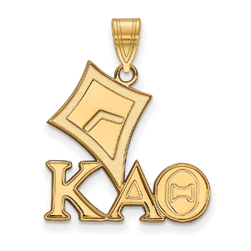 Crystal - Encrusted Pendants in the Shape of a Crown14K Plated Silver Kappa Alpha Theta Medium Pendant