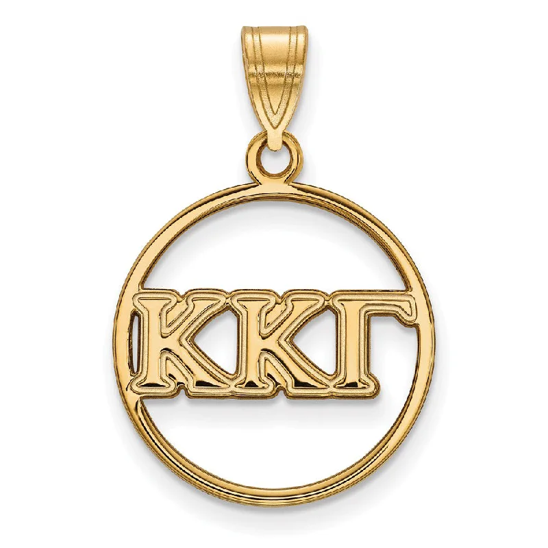 Lapis Lazuli Pendants with Gold - Leaf Accents14K Plated Silver Kappa Kappa Gamma Medium Circle Pendant