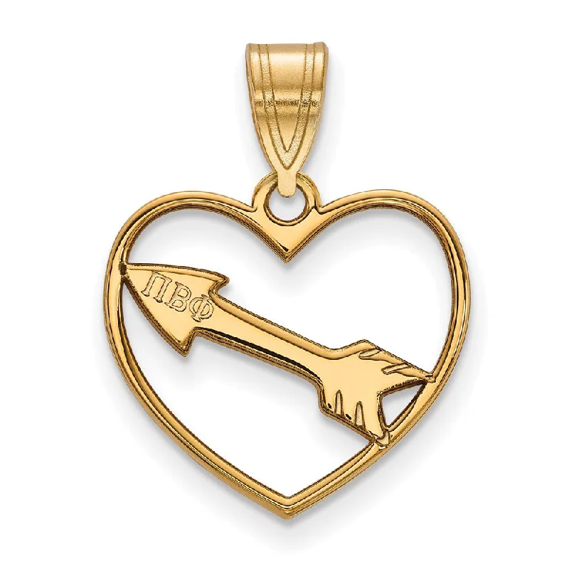 Gold - Plated Pendants with Enameled Floral Bouquets14K Plated Silver Pi Beta Phi Heart Pendant