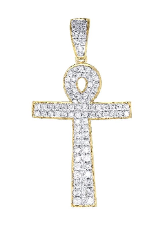 Crescent - Moon Pendant Necklaces with Pearl - Embellished CurvesDiamond Cross Pendant | 1.02 Carats | 2.34 Grams