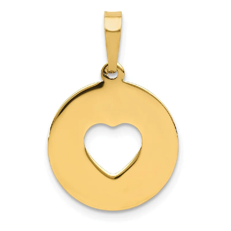 Jade - Carved Pendants in the Form of a Buddha Statue14k Yellow Gold Disc with Cut Out Heart Pendant, 15mm