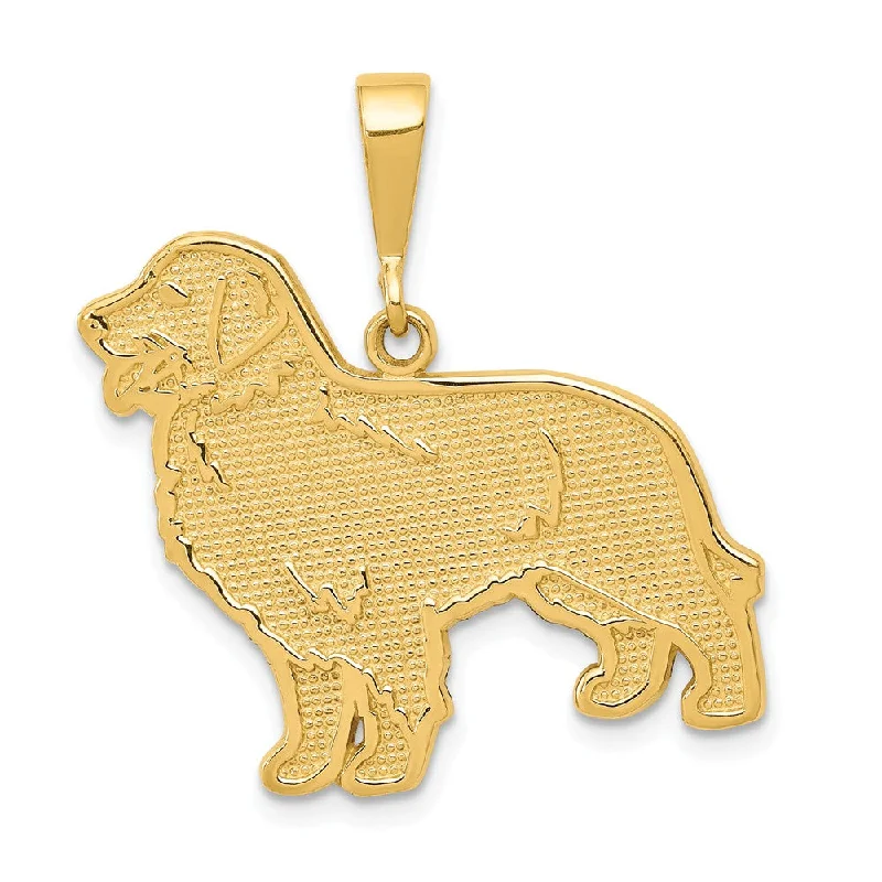 Crystal - Encrusted Pendants in the Shape of a Crown14k Yellow Gold Golden Retriever Pendant