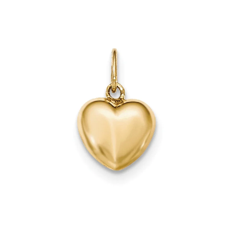 Lapis Lazuli Pendants with Gold - Leaf Accents14k Yellow Gold Hollow Puffed Heart Charm or Pendant, 12mm