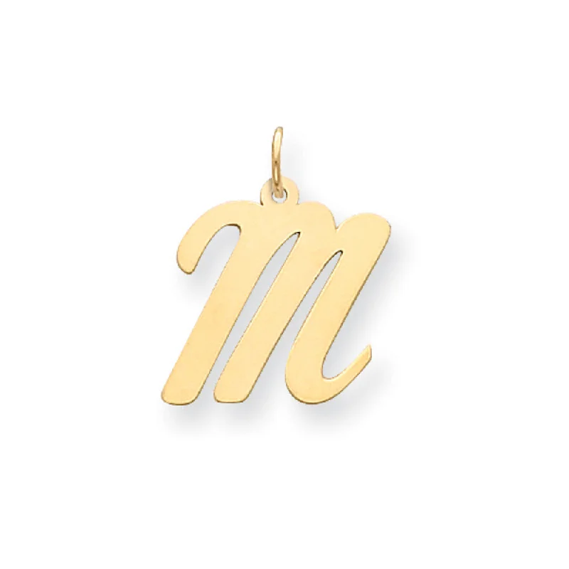 Sterling Silver Pendants with Hand - Engraved Family Crests14k Yellow Gold Madison Collection LG Classic Script Initial M Pendant