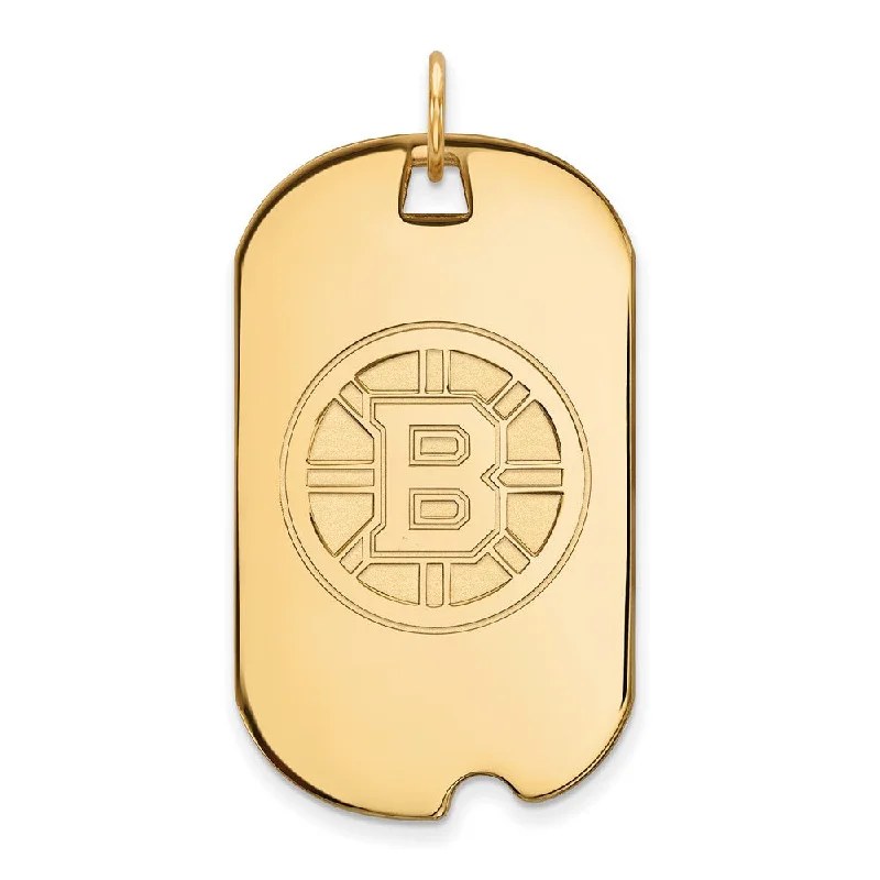 Turquoise - Inlaid Pendants with Southwest - Style Geometric Patterns14k Yellow Gold NHL Boston Bruins Large Dog Tag Pendant