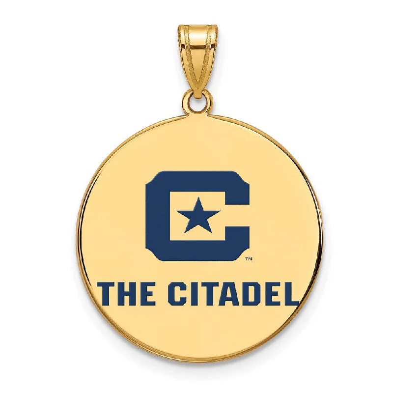 Coral - Trimmed Pendants with Seashell and Pearl Accents14K Yellow Gold Plated S. Silver The Citadel XL Enamel Disc Pendant