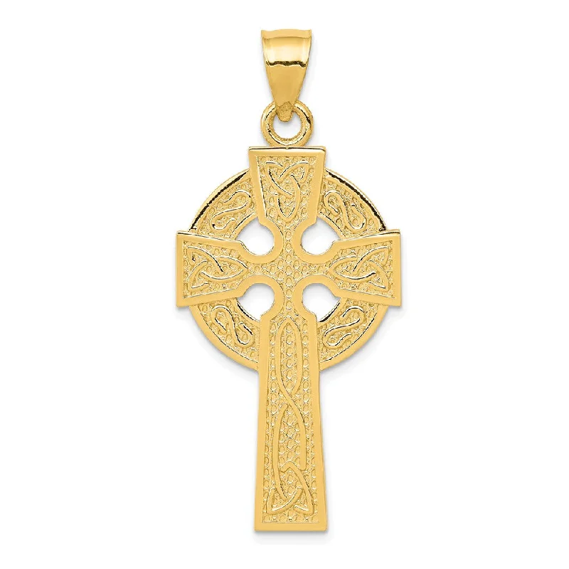 Bone - Carved Pendants with Tribal - Inspired Symbols14k Yellow Gold Polished Celtic Cross Pendant, 21 x 47mm