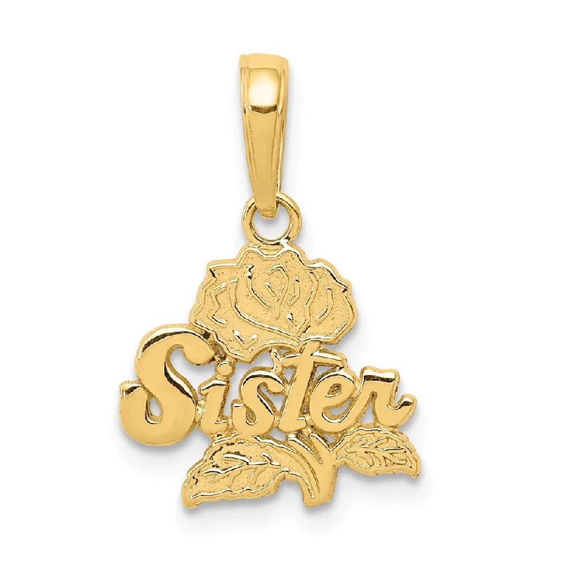 Jade - Carved Pendants in the Form of a Buddha Statue14k Yellow Gold Sister Rose Pendant, 13mm