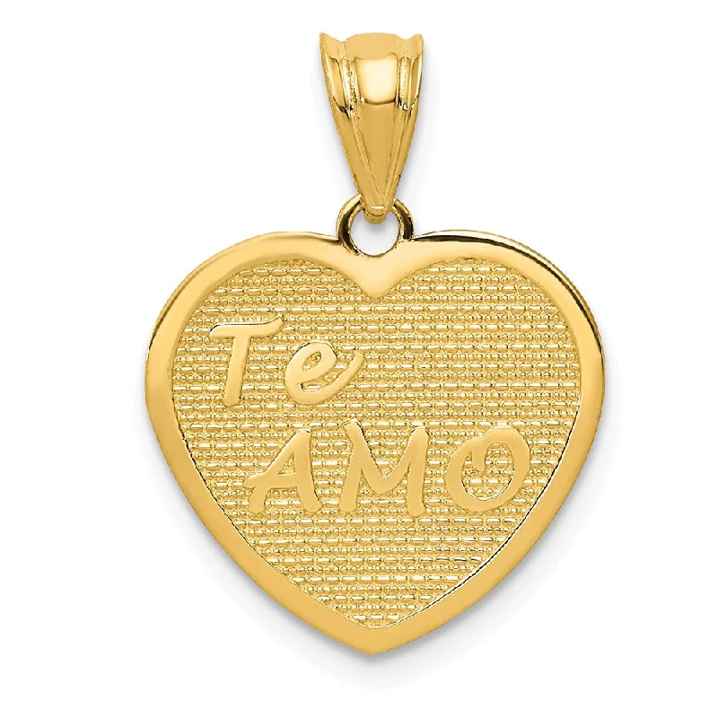 Crystal - Encrusted Pendants in the Shape of a Crown14k Yellow Gold TeAmo Heart Pendant, 16mm