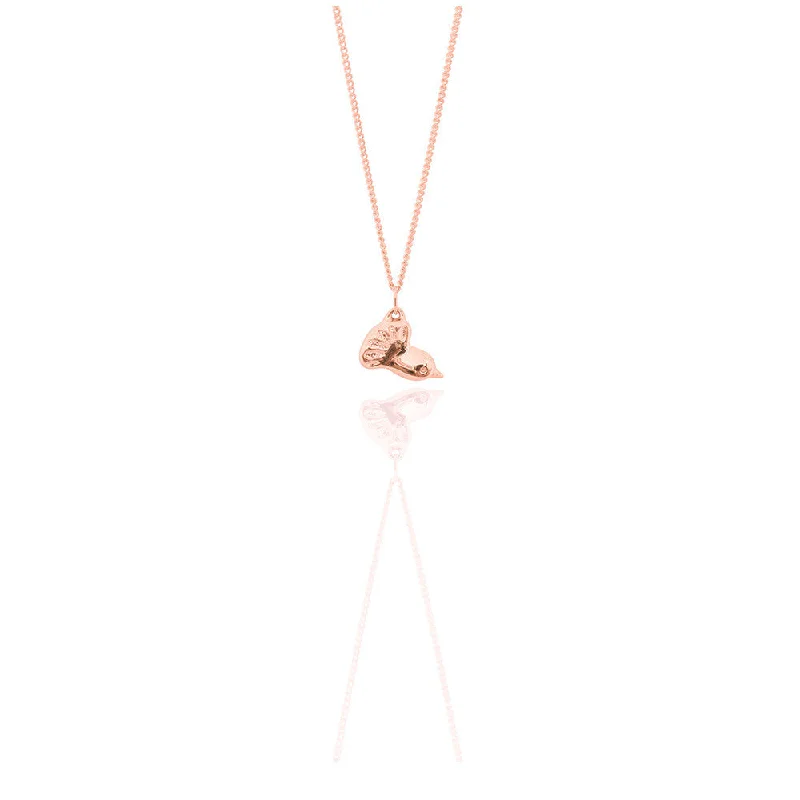 Tree - of - Life Pendant Necklaces with Gemstone - Inlaid BranchesBoh Runga Petite Fantail Pendant - 9ct Rose Gold (Limited Edition)