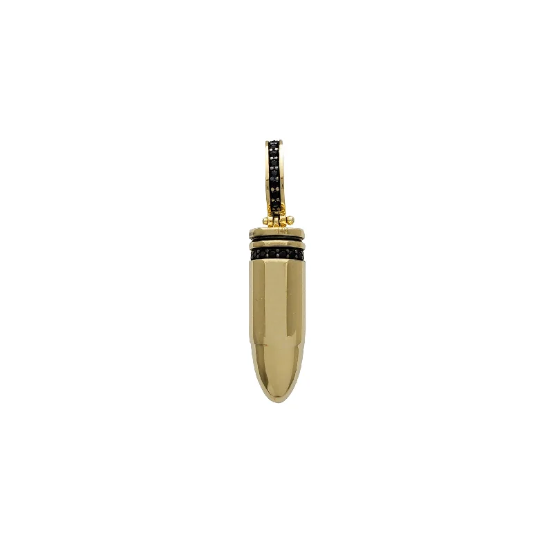 Copper Pendants with Hammered and Patinated FinishesBlack Zirconia 3D Bullet Pendant (14K)