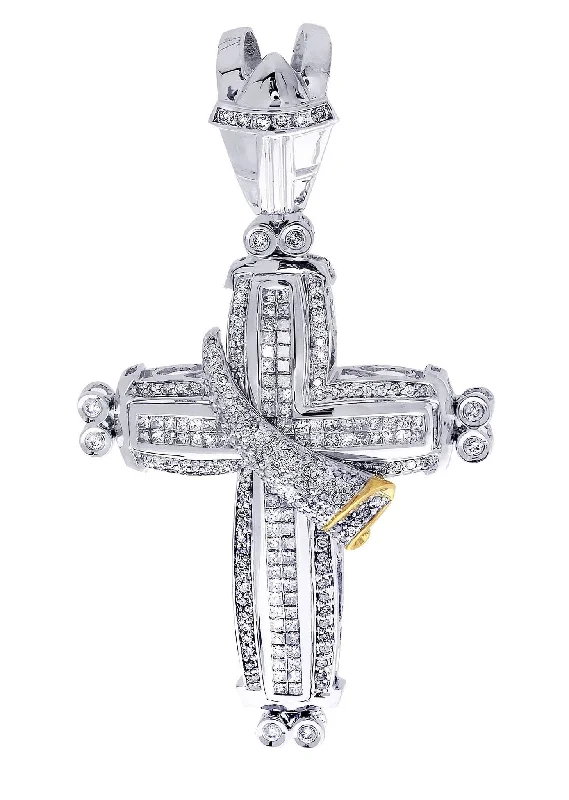 Owl - Shaped Pendant Necklaces with Crystal - Studded EyesDiamond Cross Pendant| 2.85 Carats| 19.7 Grams