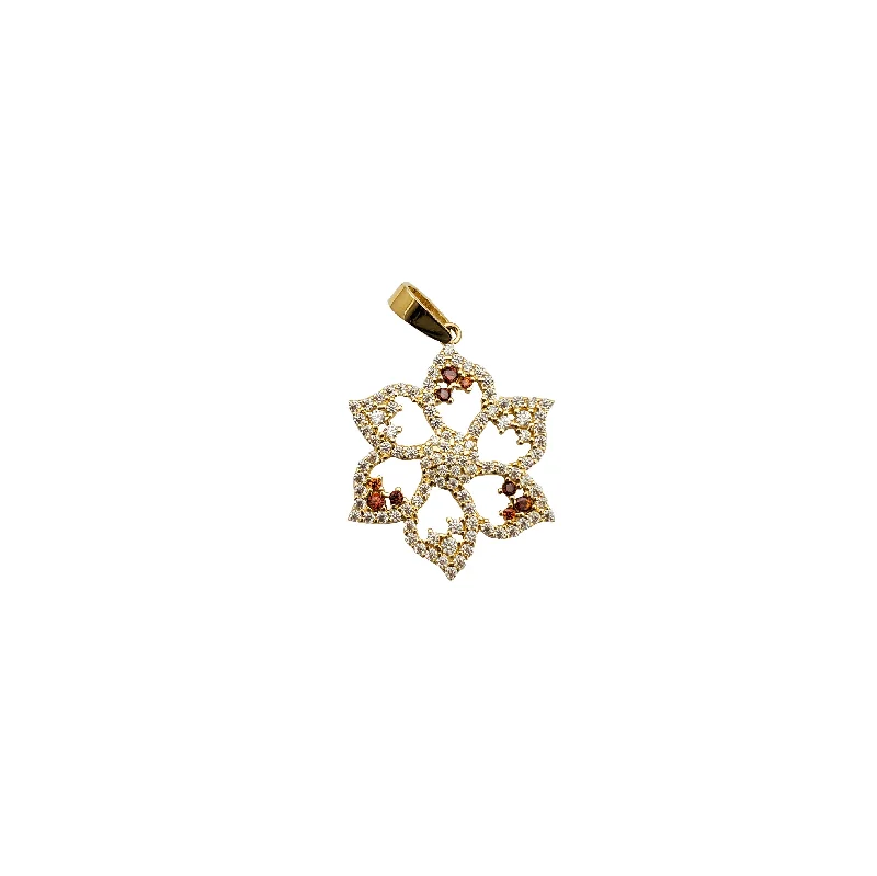 Coral - Trimmed Pendants with Seashell and Pearl AccentsCubic Zirconia Open Rose Pendant (14K)