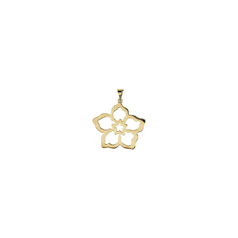 Turquoise - Inlaid Pendants with Southwest - Style Geometric PatternsForget Me Not Flower Contour Pendant (14K)