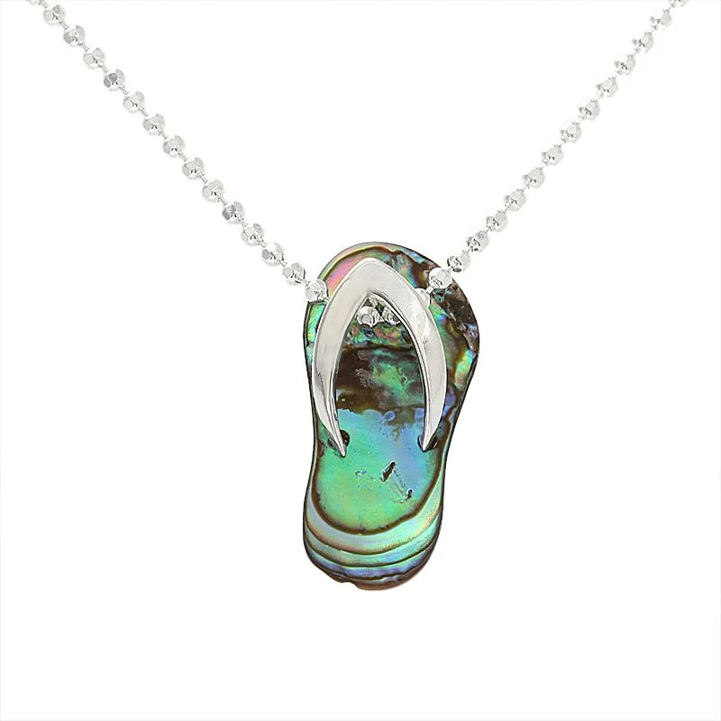 Sun - Pendant Necklaces with Radiant Yellow Citrine CentersSterling Silver Abalone Shell Slipper Pendant (Chain Sold Separately)