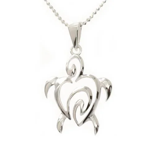 Sterling Silver Honu (Hawaiian Turtle) Pendant (Chain Sold Separately)