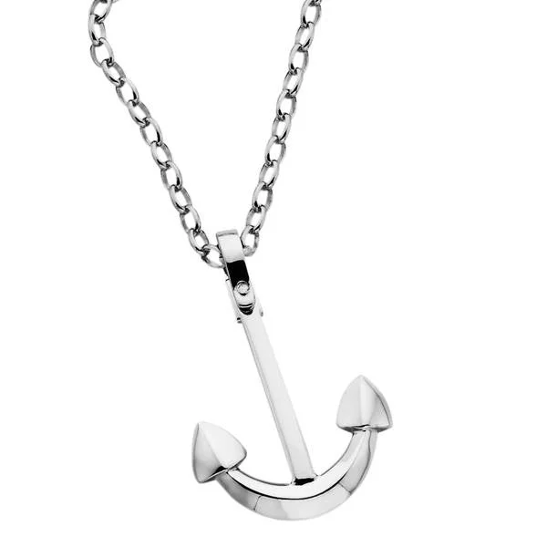 Heart - Shaped Pendant Necklaces with Ruby and Diamond EmbellishmentsKaren Walker Anchor Pendant - Silver