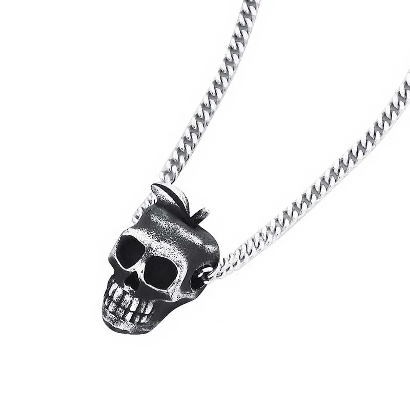 Medallion - Pendant Necklaces with Intricate Relief - Style ArtworkKaren Walker Apple Skull Pendant - Silver