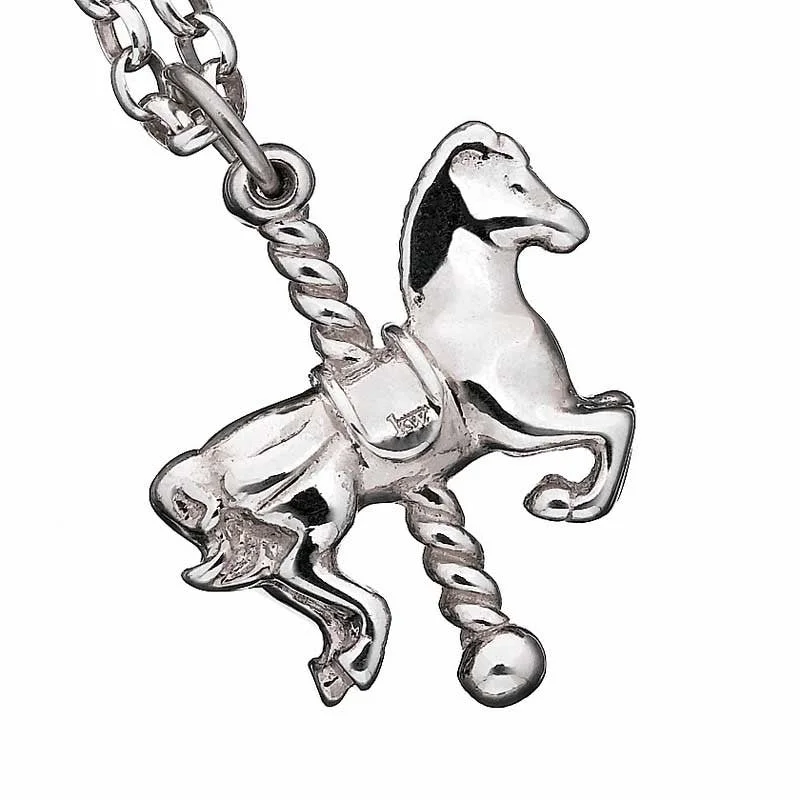 Crescent - Moon Pendant Necklaces with Pearl - Embellished CurvesKaren Walker Carousel Horse Pendant - Silver