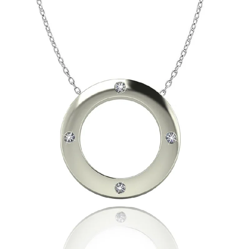 Sun - Pendant Necklaces with Radiant Yellow Citrine CentersLove In A Jewel Circle Of Love Pendant - Silver with Diamonds