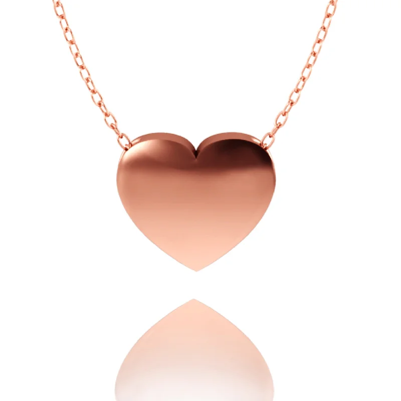 Horseshoe - Pendant Necklaces with Lucky Four - Leaf Clover CharmsLove In A Jewel Heart Pendant - Rose Gold, Plain