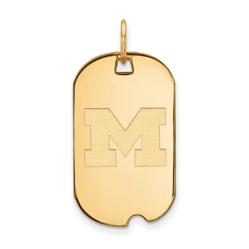 Amethyst - Faceted Pendants with Silver - Wire Wrapping14k Gold Plated Silver U. of Michigan Initial M Dog Tag Pendant