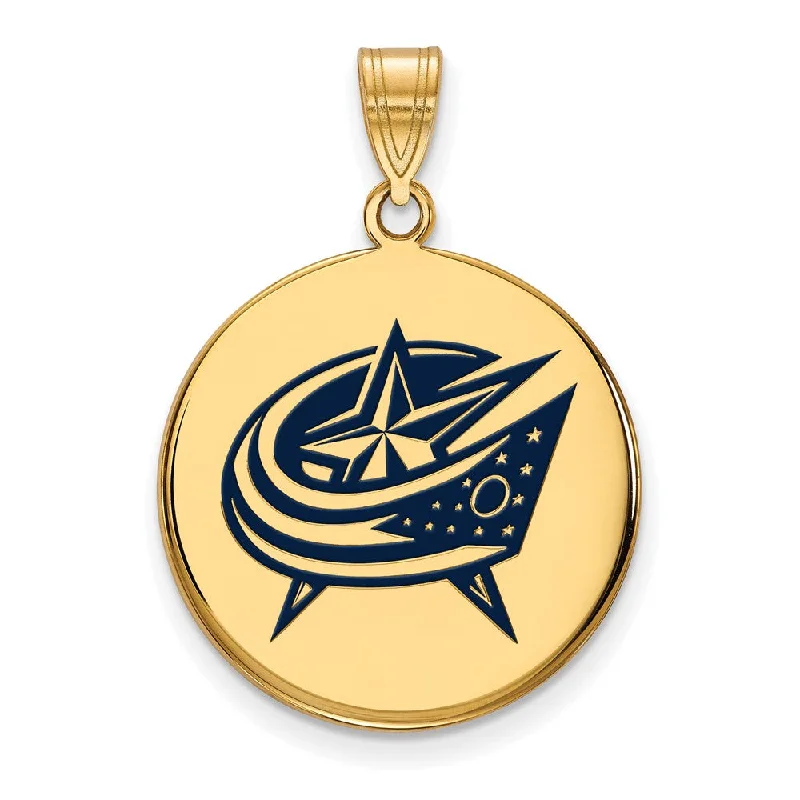 Amethyst - Faceted Pendants with Silver - Wire WrappingSS 14k Yellow Gold Plated NHL Blue Jackets LG Enamel Disc Pendant