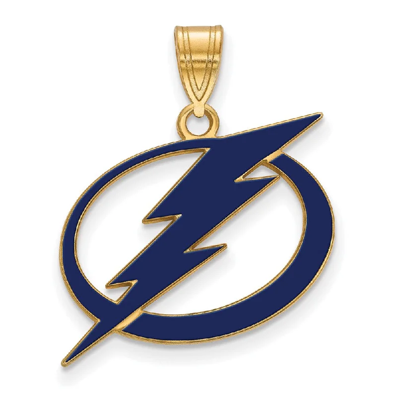 Lapis Lazuli Pendants with Gold - Leaf AccentsSS 14k Yellow Gold Plated NHL Tampa Bay Lightning LG Enamel Pendant