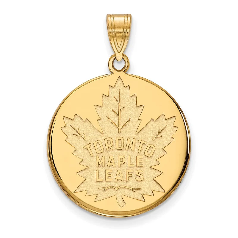 Ceramic Pendants with Hand - Painted Mandala DesignsSS 14k Yellow Gold Plated NHL Toronto Maple Leafs LG Disc Pendant