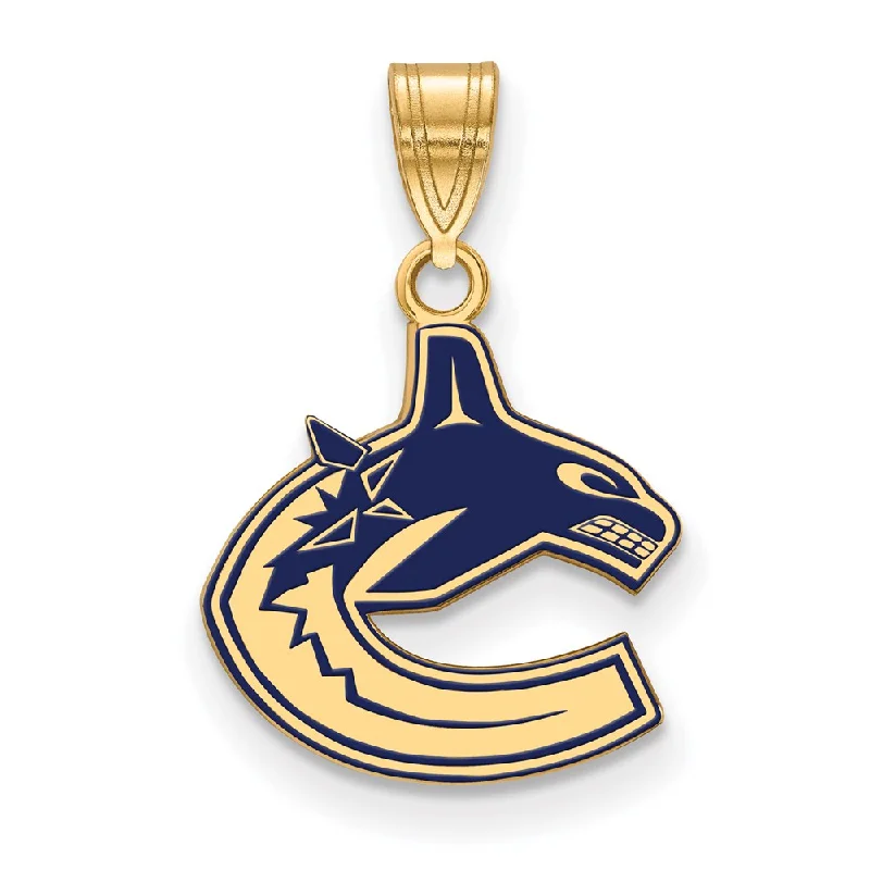 Opal - Set Pendants with Iridescent Fire - Opal CentersSS 14k Yellow Gold Plated NHL Vancouver Canucks SM Enamel Pendant