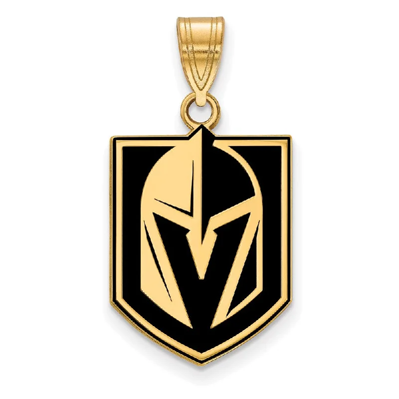 Obsidian Pendants with Shiny Mirror - Like SurfacesSS 14k Yellow Gold Plated NHL Vegas Golden Knights LG Enamel Pendant